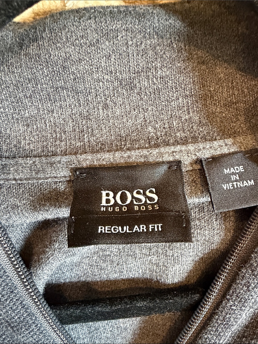 Hugo Boss Gray Regular Fit Zip Sweater - Picture 2 of 5